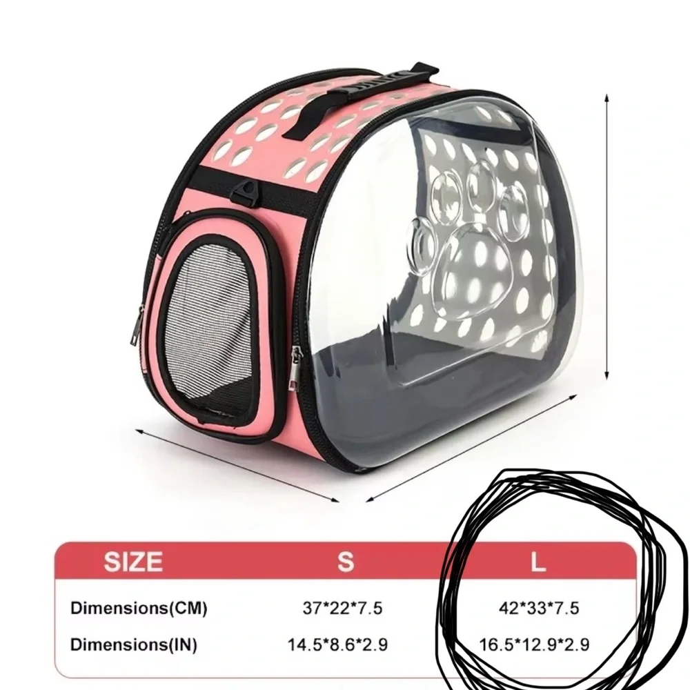 Transparent Bubble Front Pet Carrier - Light Blue